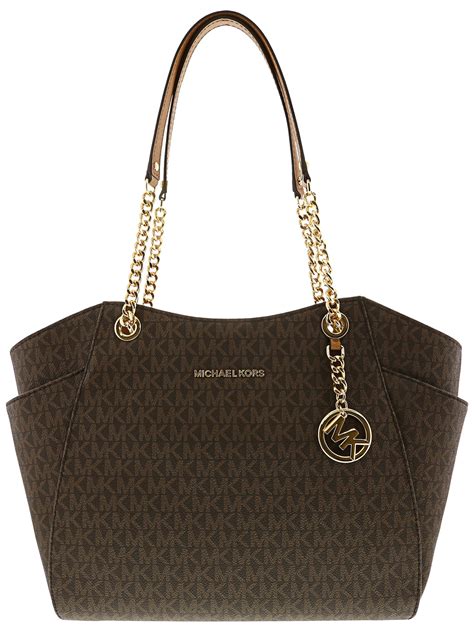 michael kors jet set chain tote brown|jet set small michael kors.